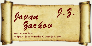 Jovan Žarkov vizit kartica